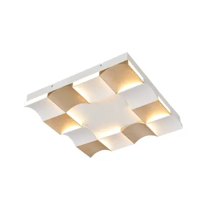 CHESSY-CEILING LAMP GOLD SAND WHITE ALUMINIUM LED SMD 63W CCT 3150LM IP20 422X422X55MM