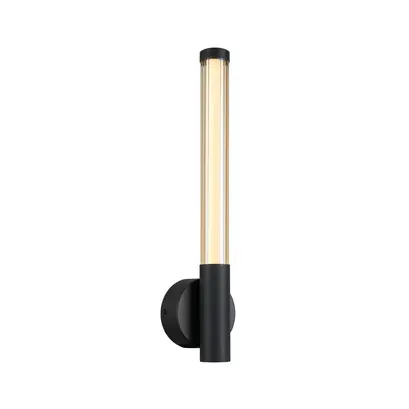 CANDELERA – стенен аплик от пясъчно черен алуминий, LED SMD 7W, CCT, 490 lm, IP20, 100 × 85 × 440 мм