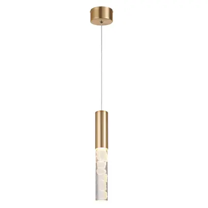 OASIS – висяща лампа от месингово златист алуминий, LED COB 7W, CCT, 350 lm, IP20, 50 × 50 × 1500 мм