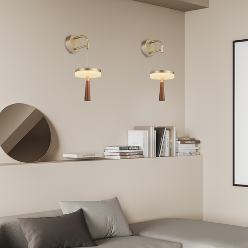 ASIAN – стенен аплик от златист алуминий, LED SMD 11W, CCT, 715 lm, IP20, 164 × 222 × 400–700 мм - изображение 2
