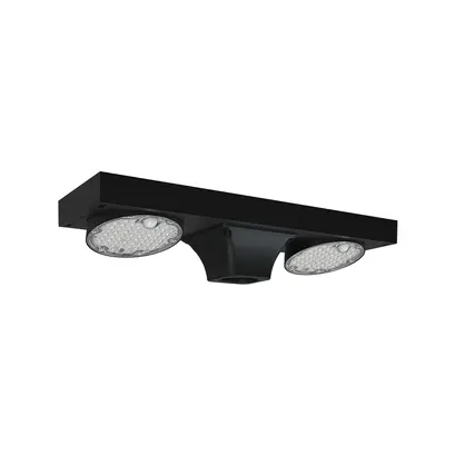 ALVIO – LED уличен соларен осветител с двоен въртящ се модул и интелигентен сензор, 40W, 2CCT 3000K–4000K, IP65, 140° × 70°, Ra ≥ 80