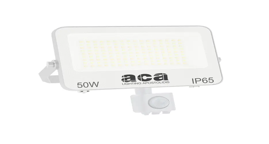 LED SMD бял прожектор със сензор 50 W — 3 CCT, ~5000 lm, IP66
