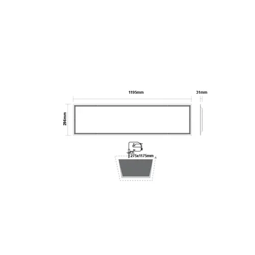 ЛЕД ПАНЕЛ 48W 295X1195X31mm 3000K 3920Lm 230V AC Ra80 - изображение 2