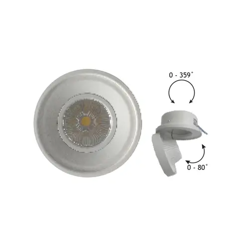 P/O SPOT RECESSED WHITE MATT 10W COBEPISTARLED 4000K 750LM 0-359 0-80
