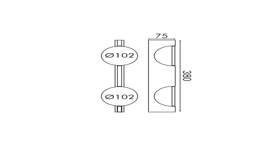 СТЕННА ЛАМПА С ДВЕ СВЕТЛИНИ - ЧЕРЕН МЕТАЛ LED 2X 5W 2700K IP20 100x100x380mm - изображение 2