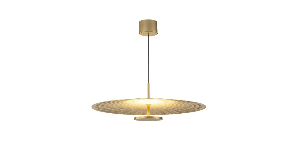 LOFTY- PENDANT LAMP SAND GOLD ALUMINIUM LED SMD 12W 2700Κ 840LM IP20 Φ450x1500mm
