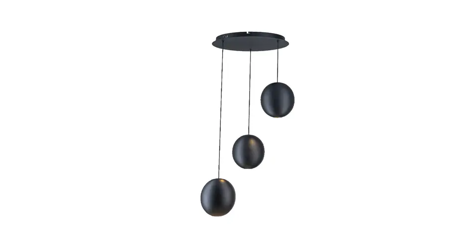 ELLITON- PENDANT LAMP  SAND BLACK ALUMINIUM LED SMD 12W 2700K 840LM IP20 Φ367x1500mm