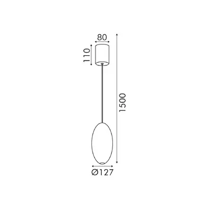 ELLITON- ВИСЯЩА ЛАМПА ПЯСЪЧНО ЗЛАТО АЛУМИНИЙ LED SMD 4W 2700K 280LM IP20 Φ127x1500мм