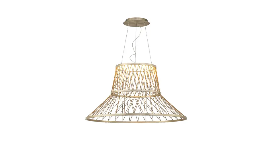 VENTI-PENDANT LAMP BRUSHED GREY/LIGHT CHAMPANE ALUMINIUM LED SMD 40W CCT 2840LM IP20 Φ600x1500mm