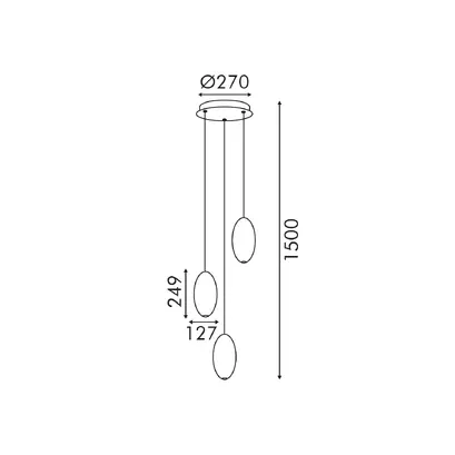 ELLITON- ВИСЯЩА ЛАМПА ПЯСЪЧНО ЗЛАТО АЛУМИНИЙ LED SMD 12W 2700K 840LM IP20 Φ367x1500мм