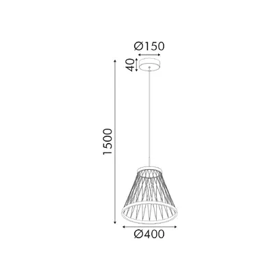 VENTI- ВИСЯЩА ЛАМПА ЧЕТКАНА СИВО/СВЕТЛО ШАМПАНСКО АЛУМИНИЙ LED SMD 20W CCT SWITCH 1260LM IP20 Φ400x1500мм