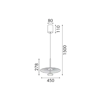 LOFTY- ВИСЯЩА ЛАМПА ПЯСЪЧНО ЗЛАТО АЛУМИНИЙ LED SMD 8W 2700K 560LM IP20 Φ300x1500мм