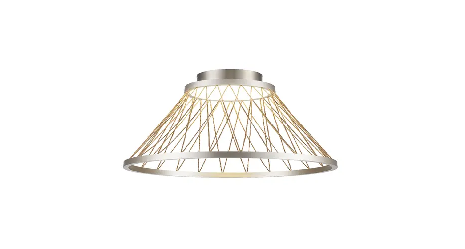 VENTI- ТАВАННА ЛАМПА ЧЕТКАНА СИВО/СВЕТЛО ШАМПАНСКО АЛУМИНИЙ LED SMD 20W CCT SWITCH 1260LM IP20 Φ400x345мм