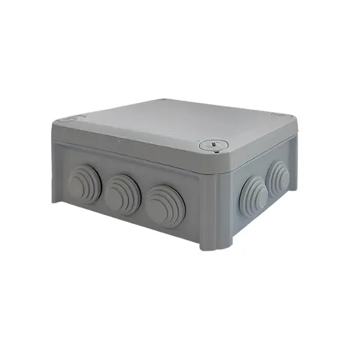 150x115x65mm WALL MOUNTED CABLE JUNCTION BOX GREY COLOR 10 LEDS IP66 RAL 7035