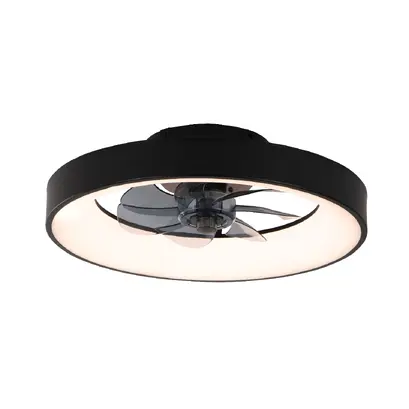 CEILING FAN 20 DIM BLACK 7 BLADES ABS REMOTE CONTROL & TIMER LED 34W 3332L Φ300mm