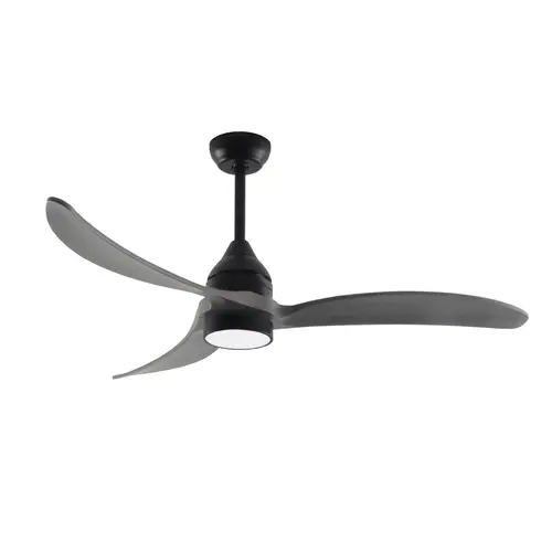 CEILING FAN DIM BLACK-GREY WITH 3 BLADES SOLIDWOOD REMOTE CONTROL & TIMER LED 24W 2400L DC 45W 1320mm