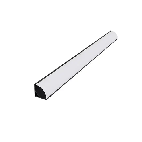 CORN ALUMINIUM PROFILE CEILING/WALL BLACK WITH OPAL DIFFUSER  2m/pc